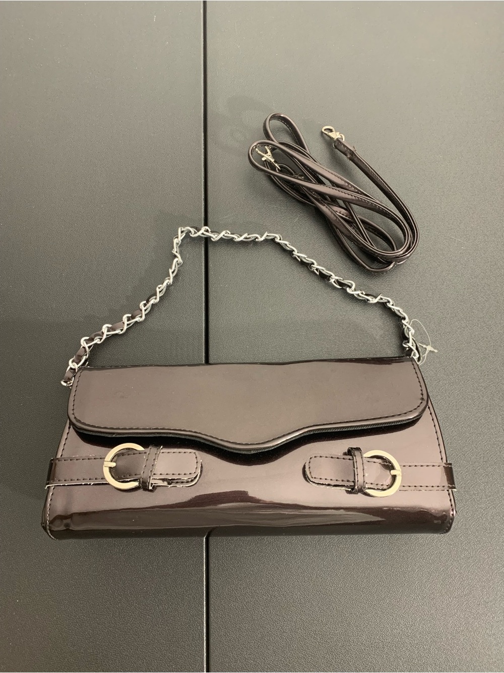 Patent Leather Chain Shoulder Bag